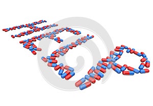 Help - Word in Red and Blue Capsules