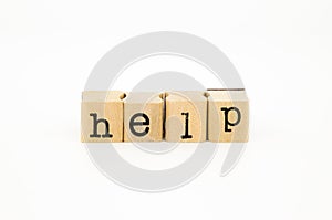 Help wording, aid and support concept