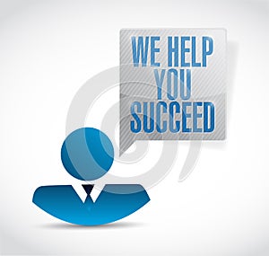 We help you succeed avatar message illustration