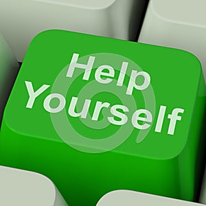 Help Yourself Key Shows Self Improvement Online