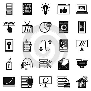 Helpful information icons set, simple style