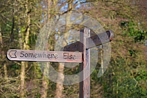 Quirky signpost in Shere, England.