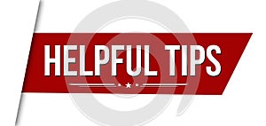 Helpful tips red ribbon or banner design