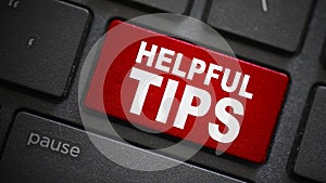 Helpful tips text button on keyboard
