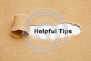 Helpful Tips Torn Paper