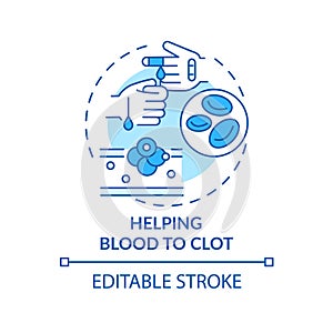 Helping blood to clot concept icon