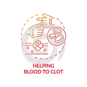 Helping blood to clot concept icon