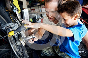 Helping dad with tools