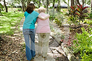 Helping Grandmother Walk photo