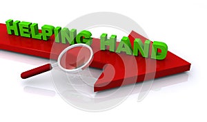 helping hand on arrow and white