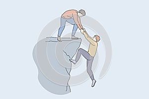 Helping hand and assistance concept