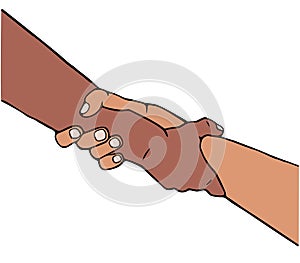 Helping hand vector illustration