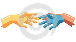 Helping Hands Connection for Support and Cooperation, vector design Generative AI