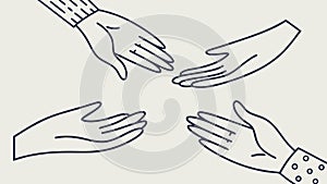 Helping hands reaching out, symbolizing support and connection. vector design Generative AI