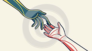 Helping Hands Support and Solidarity, Community Connection, vector design Generative AI