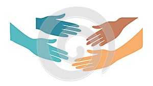 Helping hands, support and solidarity, vector design Generative AI