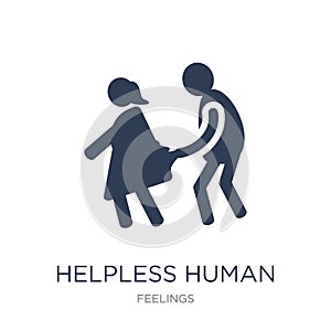 helpless human icon. Trendy flat vector helpless human icon on w