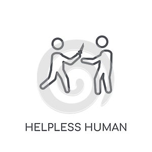 helpless human linear icon. Modern outline helpless human logo c