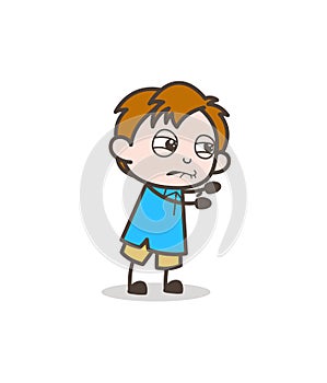 Helpless Kid Face - Cute Cartoon Kid Vector