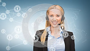 Helpline operator and virtual screen