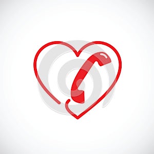 Helpline or phone sex abstract vector symbol icon