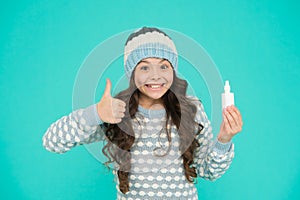 This helps good. say no to flu. kid treat runny nose with nasal spray. free your stuffy nose. no addiction to medicals