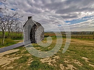 Helsheaven floating chapel in Helshoven, Haspengouw area Belgium, made from old felled cherry trees from the area