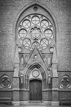 Helsingborg Gustav Adolf Church Door Mono photo