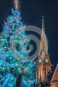 Helsingborg Gustav Adolf Church at Night