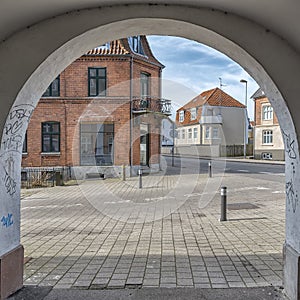 Helsingor Old Building Through Archway