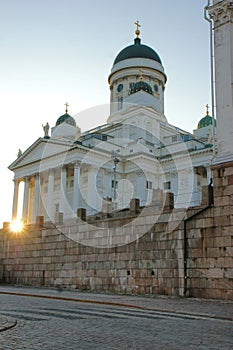 Helsinki Cathedral at sunset photo