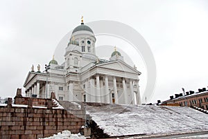 Helsinki cathedral in winter