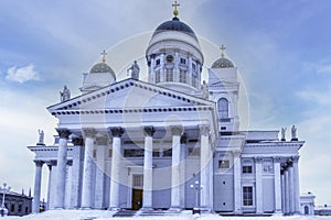 Helsinki Cathedral in winter. Finland