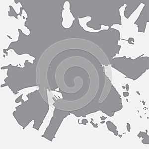 Helsinki city map in gray on a white background