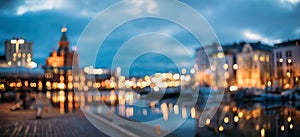 Helsinki, Finland. Abstract Blurred Bokeh Urban Panoramic Background