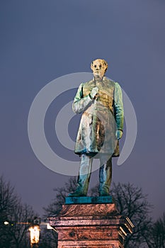 Helsinki, Finland. Statue Of Johan Ludvig Runeberg On Esplanadi