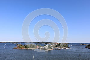 Helsinki, Finland,  view from the port to Baltic sea and islands