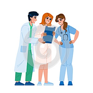 helth doctors and nurses in a hospital vector photo