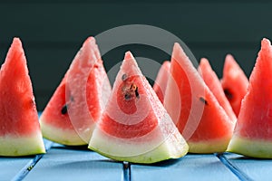 Helthy, refreshing summer snack. Fresh bright juicy watermelon s