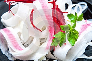 Helthy salad with daikon radish and beetroot