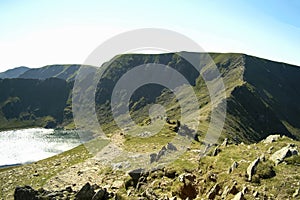 Helvellyn and Striding Edge from Swirral Edge