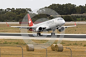 Helvetic Embraer arriving runway 31.