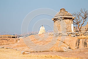 Hemakuta Hill Temple ancient ruins in Hampi, India