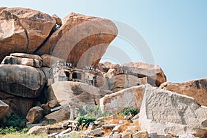 Hemakuta Hill Temple ancient ruins in Hampi, India