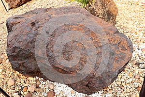 Hematite stone on ground