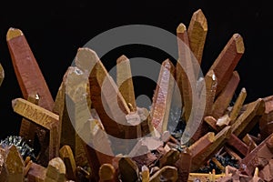Hematoid quartz on a black background