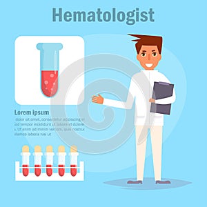 Hematologist Vector. Cartoon