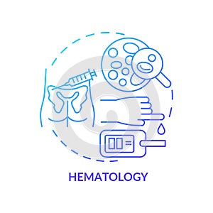 Hematology blue gradient concept icon
