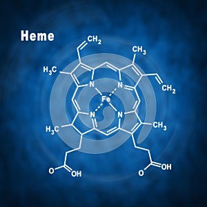 Heme molecule Structural chemical formula