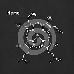 Heme molecule Structural chemical formula photo